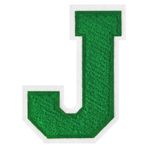 GROZON 11,5 cm Letterman Mektupları Şönil İşlemeli Yama Varsity Mektup Yamaları Giyim Ceketler Spor Giyim Kot Çantaları için Ütü Üzerine Mektup Yamaları (Yeşil, J)