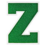 GROZON 11,5 cm Letterman Mektupları Şönil İşlemeli Yama Varsity Mektup Yamaları Giyim Ceketler Spor Giyim Kot Çantaları için Ütü Üzerine Mektup Yamaları (Yeşil, Z)