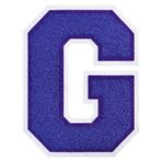 GROZON 11,5 cm Letterman Mektupları Şönil İşlemeli Yama Varsity Mektup Yamaları Giyim Ceketler Spor Giyim Kot Çantaları (Mor, G)