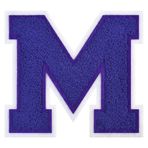 GROZON 11,5 cm Letterman Mektupları Şönil İşlemeli Yama Varsity Mektup Yamaları Giyim Ceketler Spor Giyim Kot Çantaları (Mor, M)