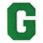 GROZON 11,5 cm Letterman Mektupları Şönil İşlemeli Yama Varsity Mektup Yamaları Giyim Ceketleri Spor Giyim Kot Çantaları için Ütü Üzerine Mektup Yamaları (Yeşil, G)