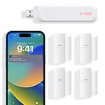 GRSICO Ev Alarm Sistemi 5 Parçalı kit, Kapı Pencere Sensörleri Çocuklar İçin WiFi Slient Alarm Sistemi, Kablosuz Ev Alarm Güvenlik Sistemi DIY, Sözleşme Yok, Ev Dairesi için Uygulama Uyarısı, Sadece