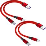 Grtoeud 0.6FT 2 Paket Çift USB C Çok Tip C Bölücü Kablo, 2'si 1 Arada Çoklu Şarj Kablosu Naylon Kablo, USB A'dan Çift USB C Bağlantı Noktasına Apple i-Phone 15, iPad Pro/Air ile Uyumlu, Sam-Sung S24, Moto,