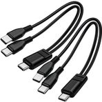 Grtoeud 3.3FT 2 Paket Çoklu Tip C Ayırıcı Kablo, 2'si 1 Arada Çoklu Şarj Kablosu, USB C'den USB C'ye + Yıldırım Bağlantı Noktası iPhone 15/14/13, iPad Pro/Air,Samsung S24 S23, Moto,Siyah (Sadece Şarj) ile