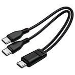 Grtoeud 3.3FT Çift USB C Çok Tip C Bölücü Kablosu, 2'si 1 Arada Çoklu Şarj Kablosu, USB C'den Çift USB C Bağlantı Noktasına iPhone 15, iPad Pro/Air, Samsung S24 S23, Moto, Google Pixel 8, LG, Siyah (Sadece