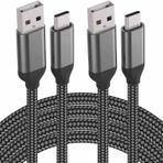 Grtoeud USB C Kablosu 15FT 2 Paket, Ekstra Uzun USB-A - USB-C Kablosu Örgülü Hızlı Şarj Kablosu Sony PS5, Samsung Galaxy S22 S21 S20 S10, Note 9 Plus, OnePlus 10 Pro, Nintendo Switch, Moto ile Uyumlu