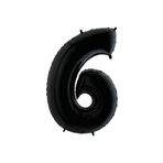 grupbinbir 6 Yas Rakam Folyo Balon Siyah Renk