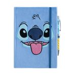Grupo Erik Bullet Journal not defteri, A5, Disney Stitch pelüş kapak, sert kapaklı, not defteri, A5, yetişkinler ve çocuklar için, projektör kalemli, resmi Disney taraftar ürünü