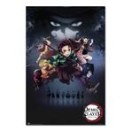 Grupo Erik: Demon Slayer Poster Kimetsu no yaiba Anime Duvar Posteri 61 x 91,5 cm, Çerçeveli Parlak Kağıt, Ev için Poster, Manga Anime Gadget
