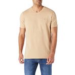 GS Store E221227 Bej Basic V Yaka Erkek T-shirt