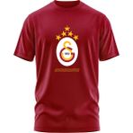 GS Store E241363 Kırmızı Galatasaray 5 Yıldız Geliyor Erkek T-shirt