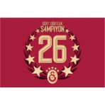 Gs Store Galatasaray 26. Şampiyonluk Elde Sallama Yatay Bayrak 100X150 U261211 - Kırmızı - Standart