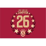 Gs Store Galatasaray 26. Şampiyonluk Elde Sallama Yatay Bayrak 50X75 U261210 - Kırmızı - Standart