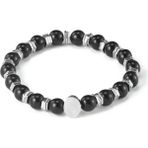 Gs Store Galatasaray Doğal Taş Onix Hematit Çelik Bileklik U252274 - Siyah - Standart