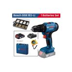 Gsb 183 Li Tek Bataryalı Darbeli Matkap Vidalama , Bosch 173 Parça Matkap Ucu Seti ve Metre