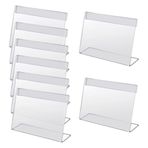 GSHLLO 20 adet 5 x 8 cm Mini işareti ekran tutucu küçük akrilik etiket tutucu plastik isim kartı standı şeffaf fiyat etiketi standı gıda etiketi kart tutucu büfe süpermarket için