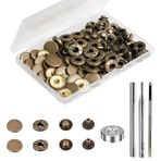 GSHLLO 24 takım 15 mm Metal çıtçıt bağlantı elemanları ağır hizmet tipi geçmeli düğmeler basın çiviler giyim çıtçıt düğme tamir kiti deri el sanatları perçin çıtçıtlar saklama kutusu ve 4 adet kurulum