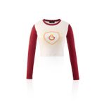 GSStore Galatasaray Kadın Sweatshirt K242187, Ekru-Bordo, L