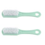 Gsycle 2 Adet Ayakkabı Fırçası, çamaşır Fırçası Plastik Temizleme Fırçası Elbise Fırçası Naylon Kıllar Ve Ayakkabı Giysi Temizliği Için Saplı(Yeşil)