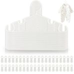 GSYUWIH 60 Adet Küçük Çocuk Askıları, Klipsli Bebek Askıları, Bebek Giysileri Askıları, Çocuk Pantolon Askıları, Kaymaz Bebek Askıları, Küçük Çocuk Dolabı İçin, Erkek ve Kız Çocuk Klozet Etekleri