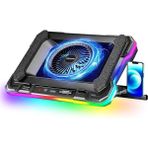 GT100 RGB Işıklı Notebook Soğutucu Stand 2200RPM Yüksek Hava Akışı ve LED Display Özellikli