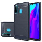 GTBDEKI Huawei P30 Lite Kılıf, MAR-LX1M Kılıf, Karbon Fiber Darbeye Dayanıklı İnce Silikon Sağlam Yumuşak TPU Arka Telefon Kapağı Huawei P30 Lite Mavi