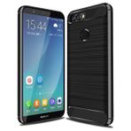GTBDEKI Onur 9 Lite için Kılıf, Karbon Fiber Darbeye İnce Silikon Sağlam Yumuşak TPU Arka Telefon Kapağı Honor 9 Lite Siyah