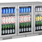 Gtech Paslanmaz Bar Arkası Şişe Soğutucu - 3 Kapılı SC-338F-S