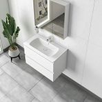 Gtm Banyo Alba Soft Ayna Dolaplı Çekmeceli Banyo Dolabı Seti Beyaz 100 cm