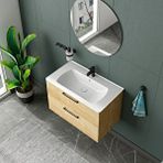 Gtm Banyo Nile Aynalı Çekmeceli Banyo Dolabı Seti Meşe 60 cm