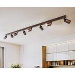GU10 Duy 150CM SEKİZLİ LED Spot Kahverengi Gün Işığı OsRam Ampül 2700 K 3000K 4000 K 6500 K Tavan Hareketli Başlık Tasarruflu Avize