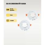 Gu10 Uyumlu Şeffaf Cam Spot Kasa (2’Li Set) – Dekoratif Gömme Tavan Uyumlu
