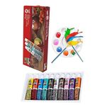 Guaj Boya 10 Renk Nova Color 9 Ml Tüp 1 Paket 10 Lu Guaj Boya Seti ve Yuvarlak Resim Paleti Fırçalı 1 Paket 10 Hazneli Boya Paleti Sanatsal Boyalar İçin Palet Guaj Boya