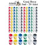 Guaj Boya 3 Ml 6 Renk 20 Paket Mini Küçük Guaj Boya Etkinlik Boyama Boyası Su Bazlı Resim Okul Öncesi Kreş Ana Sınıfı