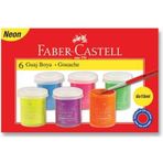 Guaj Boya 6x15 Ml Neon Renkler - Faber Castell Çok Renkli