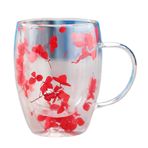Guangcailun Yalıtımlı Çift Duvarlı Çiçek Cam Kupa Ev Ofisler Için Çiçek Füzyonlar Kuru Çiçekler Çay Bardağı Mineral Kristal Kahve Kupalar, A