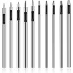 Guangdong Spirit 10 Adet Deri Delgeç Kesici 0.5mm-3.5mm Deri Işçiliği Için Içi Boş Zımba Seti Yuvarlak Içi Boş Aletler Saat Bantları Için Kemerler Kanvas Kağıt Kauçuk Yumuşak Malzeme Çalışma - Siyah