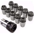 Guangdong Spirit 10 Adet ER16 Yaylı Pens + Motor Mili 8mm Uzatma Çubuğu Tutucu Cnc Freze Torna Aracı Oyma Makinesi