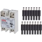 Guangdong Spirit 16 Adet Aksesuar: 1 Adet Tek Fazlı Solid State Röle Dc-Dc SSR-40DD 40A DC3-32V DC5-60V ve 15 Adet Erkek Lehim Dcdizüstü Bilgisayar Adaptörü Jack (Yurt Dışından)