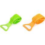 Guangdong Spirit 2 Adet Silikon Banyo Vücut Fırçası, Peeling Uzun Silikonlu Sırt Scrubber, Temizlemesi Kolay, Iyi Köpürüyor, Yeşil & Turuncu - Gümüş