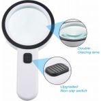 Guangdong Spirit 30X 12LED Işıklar Yüksek Büyütme Büyüteç Çift Lens Yükseltilmiş Büyüteç Lamba Okumak Için Büyüteç Böcekleri Gözlemlemek El Sanatları Yapımı Pullar Veya Mücevher Koleksiyonları