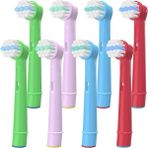 Guangdong Spirit 4/8/12 Adet Vervanging Çocuk Kinderen Tandenborstel Kafaları Voor Oral B EB-10A Pro-Gezondheid Stadia Elektrische Tandenborstel Ağız Bakımı, 3D Excel (Yurt Dışından)