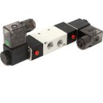 Guangdong Spirit 4V220-08 Airtac Çift bobinli Pnömatik Solenoid Valf 2 Pozisyon 5 Yollu 1/4'' 24v DC - Siyah