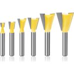 Guangdong Spirit 6 Adet 6mm Shank Kırlangıç Ortak Freze Uçları Seti 14 Derece Ağaç Işleme Gravür Ucu Freze Ahşap Için