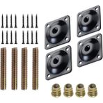 Guangdong Spirit Adet Set Mobilya Bacak Montaj Plakaları Kanepe Bacak Bağlantı Plakaları M8 Askı Cıvataları Vidalar Adaptörler Metal Plakalar Kanepe Kanepe Sandalye Için Braket Takımı - Siyah