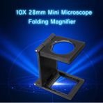Guangdong Spirit Aracı 10X 28MM Mini Mikroskop Ölçekli Katlanır Büyüteç Büyüteç