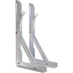 Guangdong Spirit Aracı 2 Adet Beyaz Metal Üçgen Katlanır Raf Braketi Destek Duvar Braketi 150X300MM - Siyah