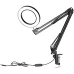 Guangdong Spirit Aydınlatma LED 5x Kelepçeli Büyüteç Lamba Eller Serbest Büyüteç Masa Lambası Ayarlanabilir Döner Kol USB ile Çalışan Lamba Büyüteçli LED Lamba Büyüteçli 3 Mod Kısılabilir