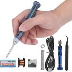 Guangdong Spirit Elektrikli Ütü Seti Lehimleme Kiti Mini Taşınabilir USB Kaynak Onarım Ekipmanları Kutusu Powered Kalem Ucu - Siyah