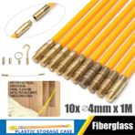 Guangdong Spirit Faydalı Araçlar 10X4MM 1m Fiberglas Kablo Çubuk Elektrik Itmeli Çektirme Kanalı Rodder Balık Bant Kiti - Siyah